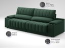Ver imagem 3 de Sofá com Porta Copos Carregador USB Ret Rec Murano 2,30m Velosuede Verde - NETSOFAS