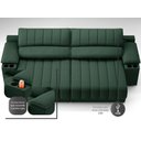 Ver imagem 2 de Sofá com Porta Copos Carregador USB Ret Rec Murano 2,30m Velosuede Verde - NETSOFAS