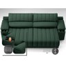 Sofá com Porta Copos Carregador USB Ret Rec Murano 2,30m Velosuede Verde - NETSOFAS - 2