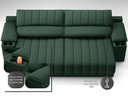 Ver imagem 2 de Sofá com Porta Copos Carregador USB Ret Rec Murano 2,30m Velosuede Verde - NETSOFAS
