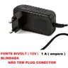 Fonte 12v 1a Blindada Bivolt Fio 1.5m sem Plug Conector - 2