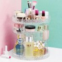 Ver mais imagens de Super Organizador Elegante Porta Maquiagem Grande Giratorio 360 Guarda Cosmético Perfume Creme Corpo