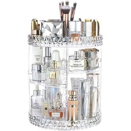 Super Organizador Elegante Porta Maquiagem Grande Giratorio 360 Guarda Cosmético Perfume Creme Corpo - 5