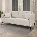 Ver imagem 6 de Sofá Decorativo 3 Lugares 200cm Pés em Aço Stagno Linho Off White Rústico - Gran Belo