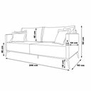 Ver imagem 2 de Sofá Decorativo 3 Lugares 200cm Pés em Aço Stagno Linho Off White Rústico - Gran Belo