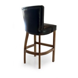 Banqueta Alta em Madeira Maciça 102cm Altura - Assento em Corino (imita o Couro) - Corino Preto - 2