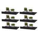 Ver imagem 2 de Kit 6 Prateleiras Porta Quadros 50 X 15cm Preta Suporte Invisível