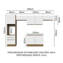 Ver imagem 4 de Armário de Cozinha Completa 340cm Rustic Branco Veludo Lux Madesa 01