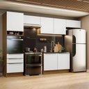 Ver imagem 1 de Armário de Cozinha Completa 340cm Rustic Branco Veludo Lux Madesa 01