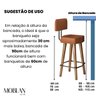Kit 3 Banquetas Alta Decorativa com Encosto para Balcão Cozinha Gourmet Pés Palito - 3
