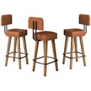 Ver imagem 1 de Kit 3 Banquetas Alta Decorativa com Encosto para Balcão Cozinha Gourmet Pés Palito