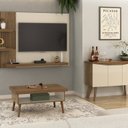 Ver imagem 1 de Conjunto 3 Peças Sala de Estar Mesa de Centro Lucca e Buffet Oasis e Painel Chess