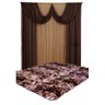 Tapete Peludo Felpudo 1,00 x 1,40 Marrom + Cortina de 2 Metros para Sala ou Quarto - 1