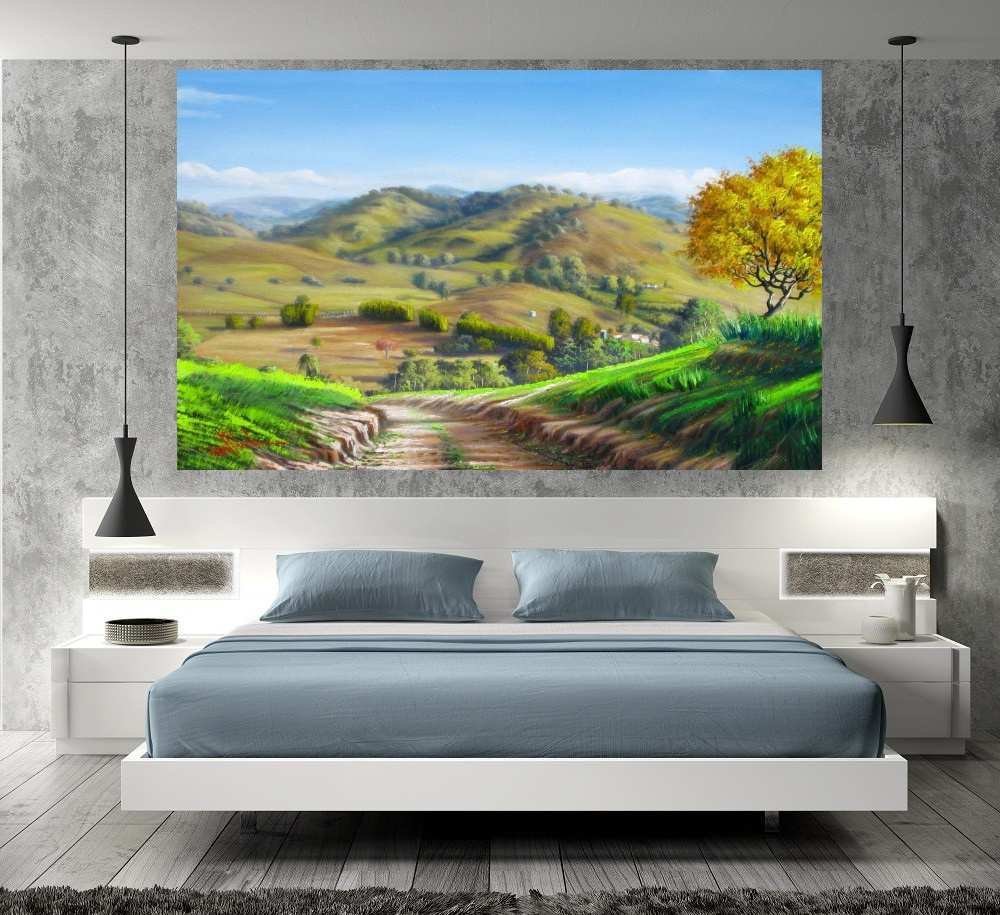 Quadro Pintura Paisagem Óleo Sobre Tela 3010: 80cm (A) x 130cm (L) - 5