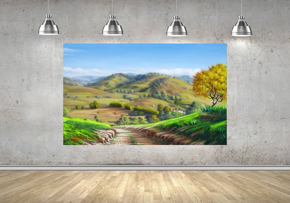 Quadro Pintura Paisagem Óleo Sobre Tela 3010: 80cm (A) x 130cm (L) - 4