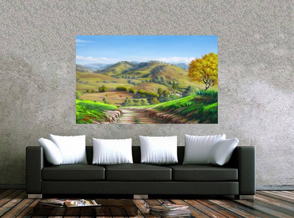 Quadro Pintura Paisagem Óleo Sobre Tela 3010: 80cm (A) x 130cm (L) - 2