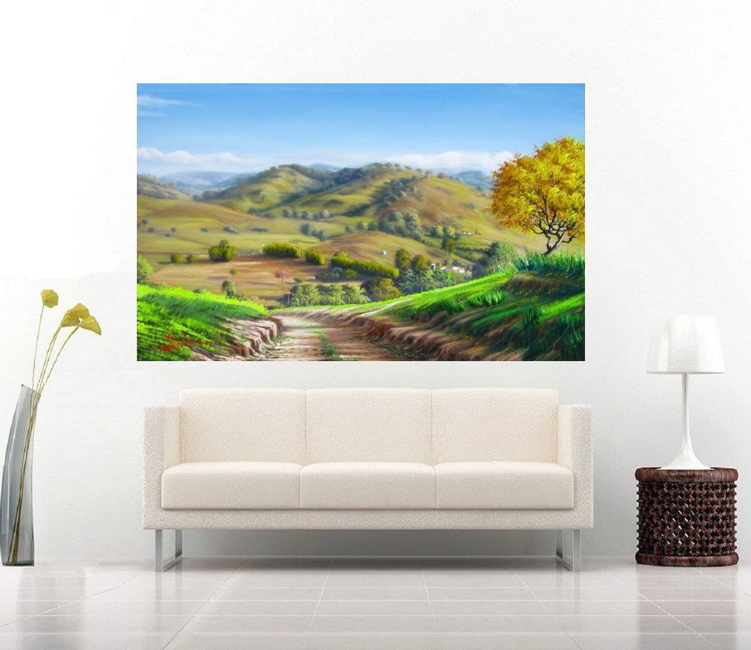 Quadro Pintura Paisagem Óleo Sobre Tela 3010: 80cm (A) x 130cm (L) - 3