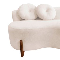 Namoradeira Sofá Feijão Lounge Orgânica Suede Marfim - 7