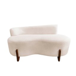 Namoradeira Sofá Feijão Lounge Orgânica Suede Marfim - 3