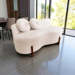 Namoradeira Sofá Feijão Lounge Orgânica Suede Marfim - 9