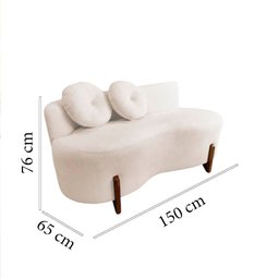 Namoradeira Sofá Feijão Lounge Orgânica Suede Marfim - 8