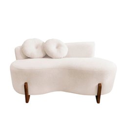 Namoradeira Sofá Feijão Lounge Orgânica Suede Marfim - 4