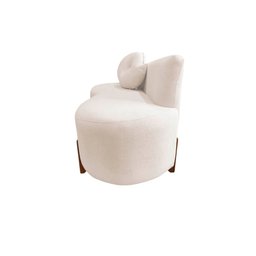 Namoradeira Sofá Feijão Lounge Orgânica Suede Marfim - 5