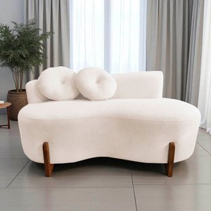 Namoradeira Sofá Feijão Lounge Orgânica Suede Marfim