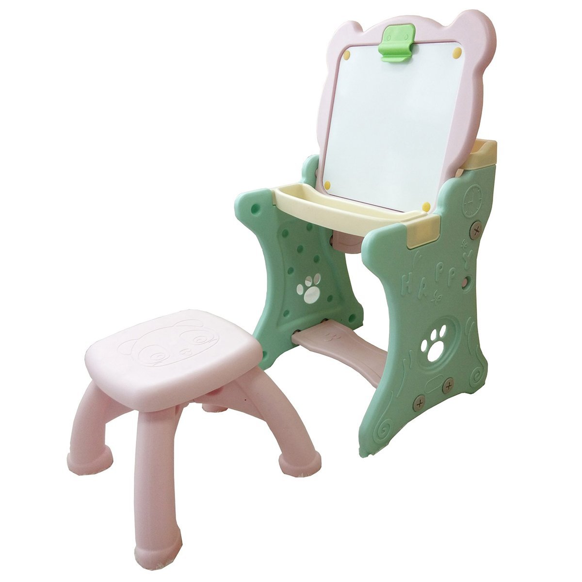 Mesa Didática Infantil 2x1 Cadeira Lousa de Pintura com Canetinha e Apagador Divertida Importway Cor - 1