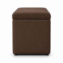 Ver imagem 4 de Calcadeira Recamier Baú Estofada 100cm para Cama Solteiro Suede Marrom