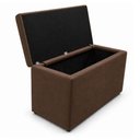 Ver imagem 3 de Calcadeira Recamier Baú Estofada 100cm para Cama Solteiro Suede Marrom