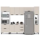 Ver imagem 2 de Cozinha Meena 5 Peças Armários Aéreos Torre Quente Paneleiro Balcão Tampo Branco/Creme 250068