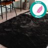 Tapete para Sala Quarto Peludo Retangular 150x100cm Preto Divina - 4