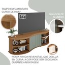 Ver imagem 6 de Rack Bancada Tv 75 Pol 180 Cm 4700 Carvalho Off White Menta Arly Carvalho Off White Menta