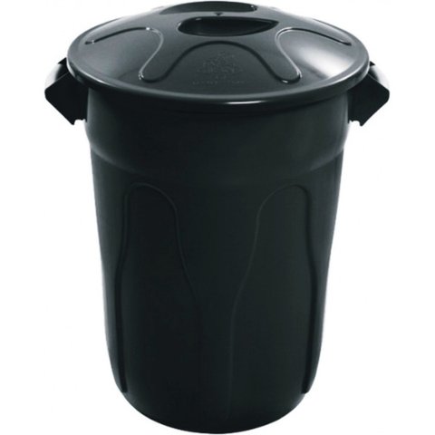 Cesto Plástico 40l com Tampa (cr40) Cor:preto