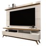Rack com Painel Sala Estar Vivare Wood 1.8 Tv 72 3 Gavetas:Off White/Freijó - 1