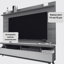 Ver imagem 3 de Rack com Painel Sala Estar Vivare Wood 1.8 Tv 72 3 Gavetas:Off White/Freijó