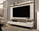 Ver imagem 2 de Rack com Painel Sala Estar Vivare Wood 1.8 Tv 72 3 Gavetas:Off White/Freijó
