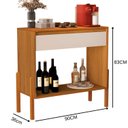 Ver imagem 3 de Aparador Luxo 1 Gaveta Buffet 100% Mdf Base de Madeira 90 Cm:nature/off White