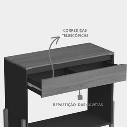 Aparador Luxo 1 Gaveta Buffet 100% Mdf Base de Madeira 90 Cm:nature/off White - 5