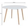 Mesa Leda Redonda  Jantar Sala Cozinha 100cm MDF  Desing Moderno Elegante or Branco - 8