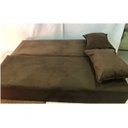 Ver imagem 2 de Sofanete Sofá Cama com 3 Almofadas Suede Marrom - ATN