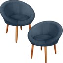 Ver imagem 1 de Kit 2 Poltronas Decorativa para Sala de Espera Recepção Resistente Escritório Tecido Veludo Luxo