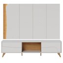 Ver imagem 2 de Rack para Sala Retrô com Painel para TV 65 pol com LED 216cm Salerno C04 Off White Matte Freijó -