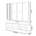 Ver imagem 6 de Rack para Sala Retrô com Painel para TV 65 pol com LED 216cm Salerno C04 Off White Matte Freijó -
