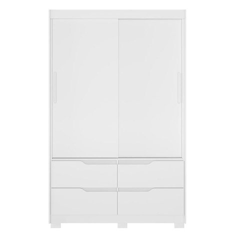 Guarda Roupa Solteiro Sole 02 Portas de Correr Branco Freijo - Móveis Albatroz