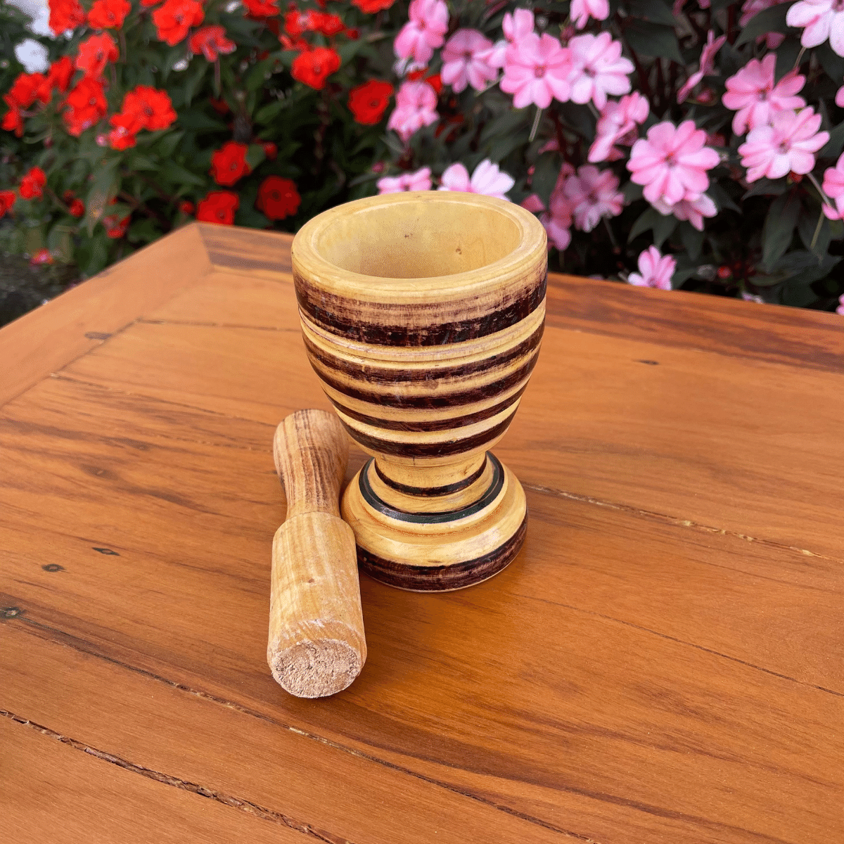 Pilão em Madeira com Socador Sudeste Rústico - 2