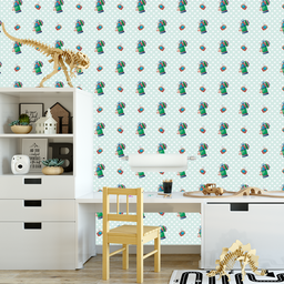 Papel de Parede Adesivo Corujas com fundo Verde Coração 18m - 4