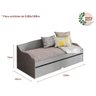 Sofá Cama Solteiro Lais com Cama Auxiliar Grafite - 100% Mdf - 2