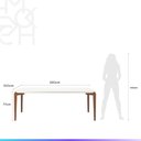 Ver imagem 4 de Mesa de Jantar Retangular C/ Vidro para 8 Lugares Donatella 219 Cm - Off White Fosco C/ Natural